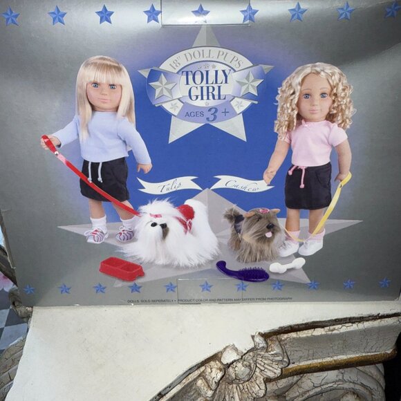 Tollytots Tolly Girl 18” Doll Pups Tulip 2003 English Toy Spaniel DOG or Maltese - Picture 8 of 16